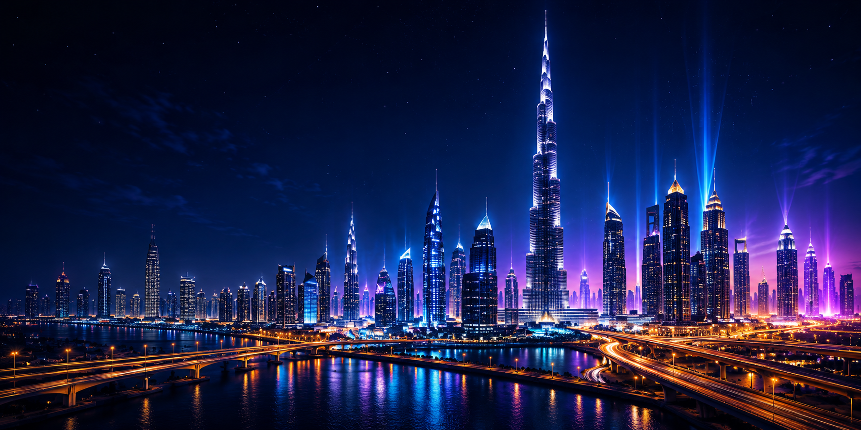 Dubai Skyline Silhouette
